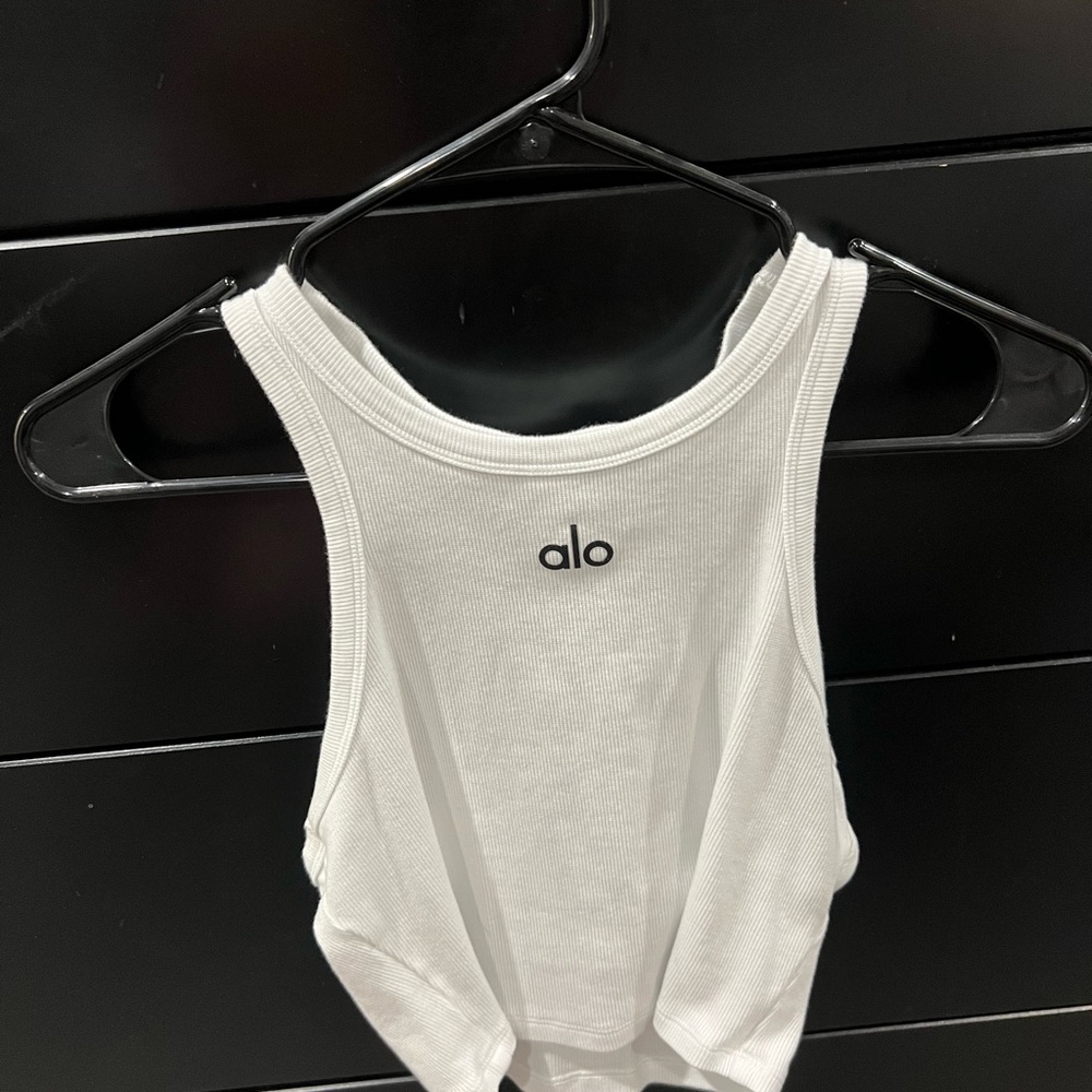 ALO Yoga Ribbed White Tank